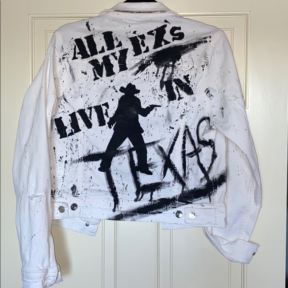 Custom White Denim Jacket size S